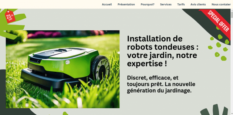 Lire la suite à propos de l’article Site entreprise robots tondeuses